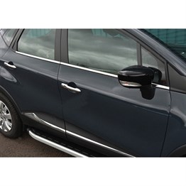 DB Chrome Renault Captur Cam Çıtası Nikelajı 2013-2019 4 Parça P.Çelik